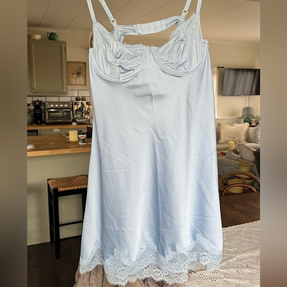 Abercrombie & Fitch Blue Lace Slip